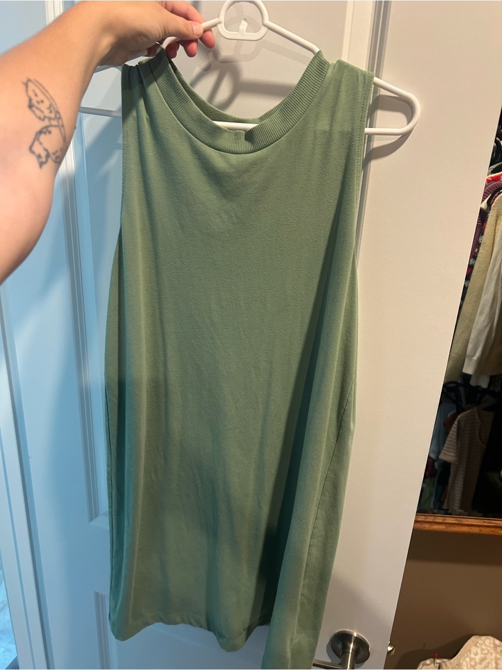 a new day Sage Green Sleeveless Tank Dress